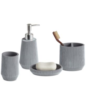 Roselli Trading Company - Commodore Stripes 4-Pc. Bath Accessory Set