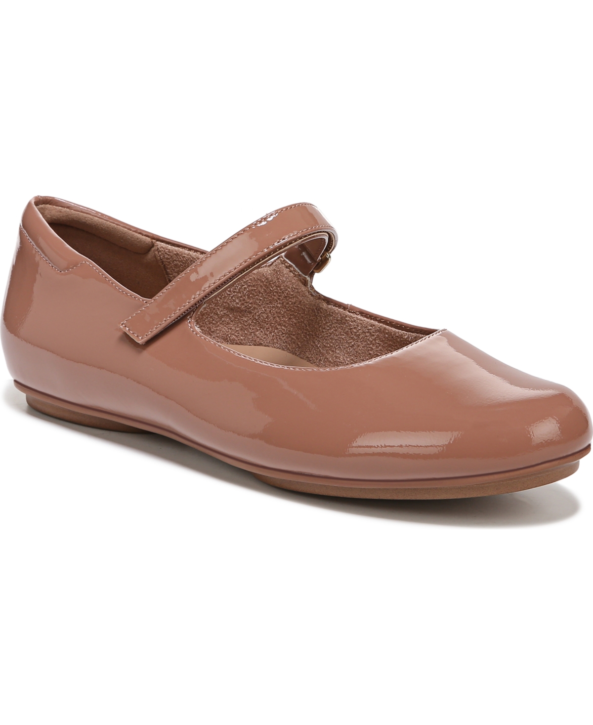 Naturalizer Maxwell-mj Mary Jane Flats In Hazelnut Patent Leather