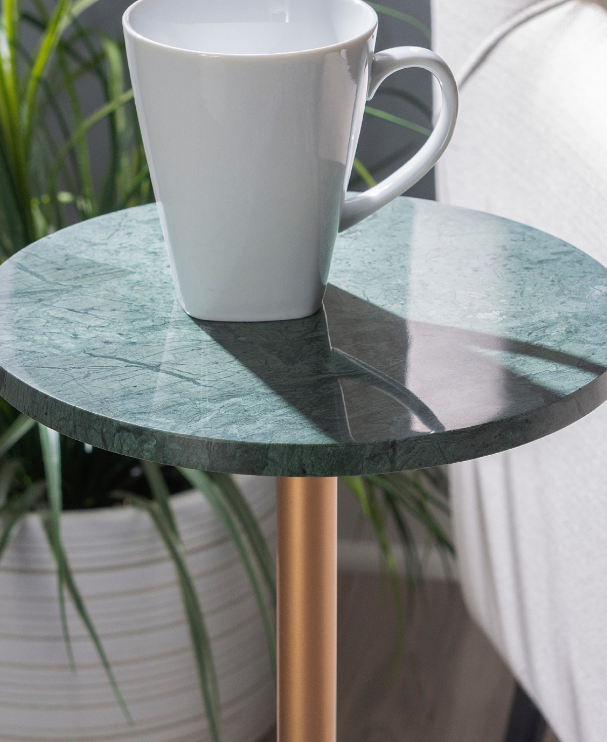 Powell Furniture Alberu Drink Table - Gold with Green Marble