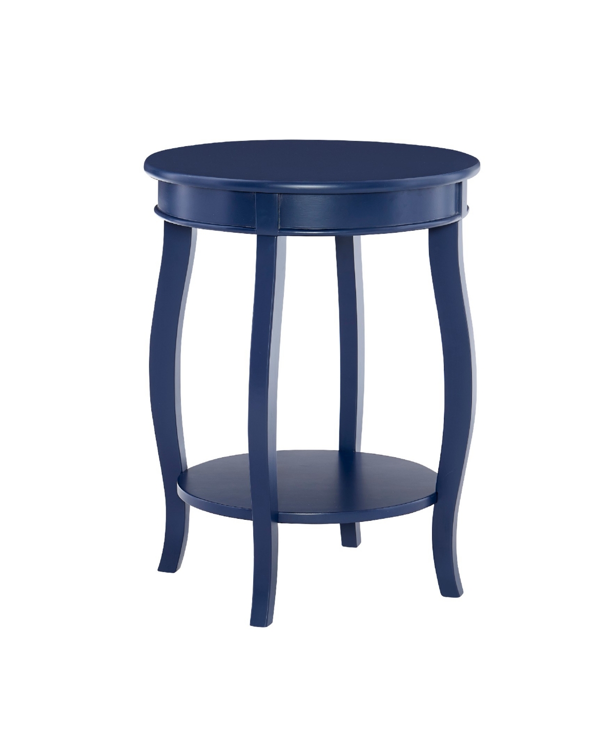 Linon Home Decor Powell Furniture Andover Round Side Table In Navy Blue