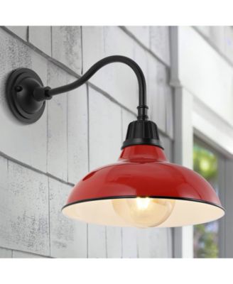 Aurora 12.25" 1-Light Farmhouse Industrial Indoor, Outdoor Iron LED Gooseneck Arm Outdoor Sconce