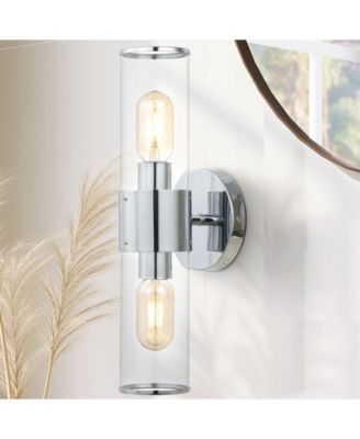 Quinn 15.5" 2-Light Mid-Century Modern Iron, Acrylic LED Sconce