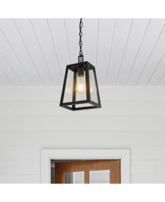 Glendale 6.75" 1-Light Farmhouse Industrial Iron, Glass Outdoor LED Pendant