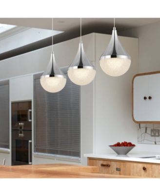 Elyse Teardrop 33" 3-Light Modern Mid-Century Iron, Acrylic Integrated Linear LED Pendant
