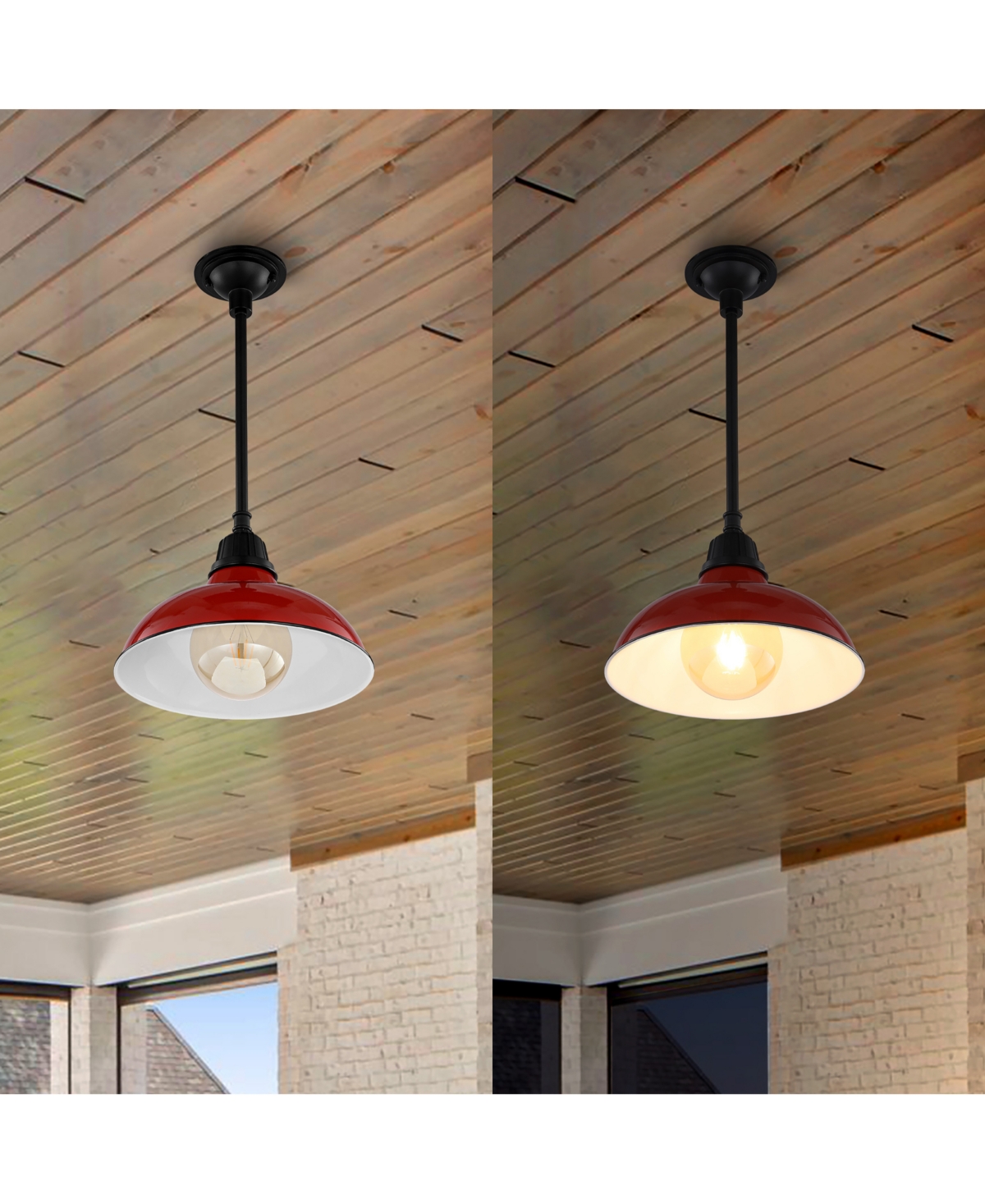 Jasper 1-Light Farmhouse Industrial Indoor, Outdoor Iron Led Pendant - White