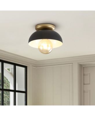 Paulina 8.5" 1-Light Classic Industrial Iron LED Flush Mount