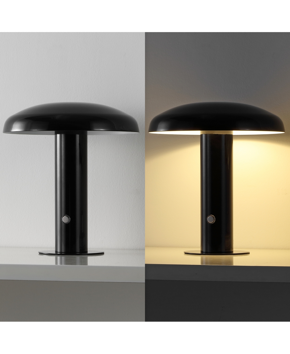 Suillius Contemporary Bohemian Rechargeable, Cordless Iron Integrated Led Mushroom Table Lamp