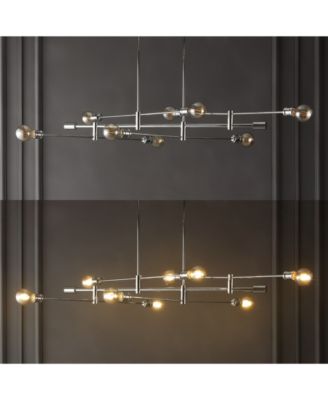 Ikon 63" 8-Light Mid-Century Modern Arm-Adjustable Iron Linear LED Pendant