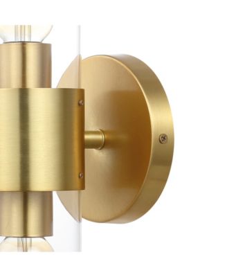 Quinn 15.5" 2-Light Mid-Century Modern Iron, Acrylic LED Sconce