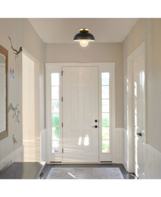 Paulina 8.5" 1-Light Classic Industrial Iron LED Flush Mount