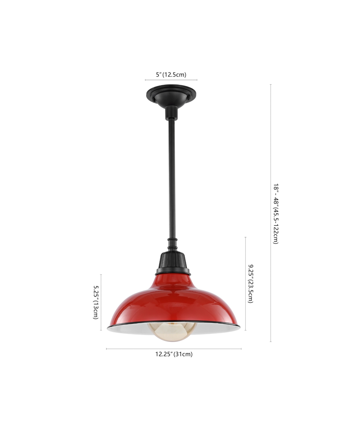 Jasper 1-Light Farmhouse Industrial Indoor, Outdoor Iron Led Pendant - White