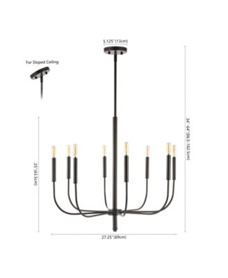 Amoros 27.25" 8-Light Modern Mid-Century Iron LED Chandelier