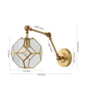 Honeycomb 7.5" 1-Light Modern Contemporary Arm-Adjustable Iron, Glass LED Sconce