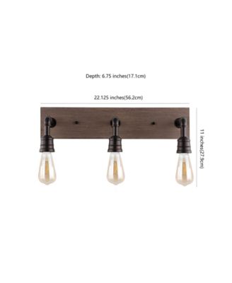 Corbett 22.13" 3-Light Rustic Farmhouse Iron LED Vanity