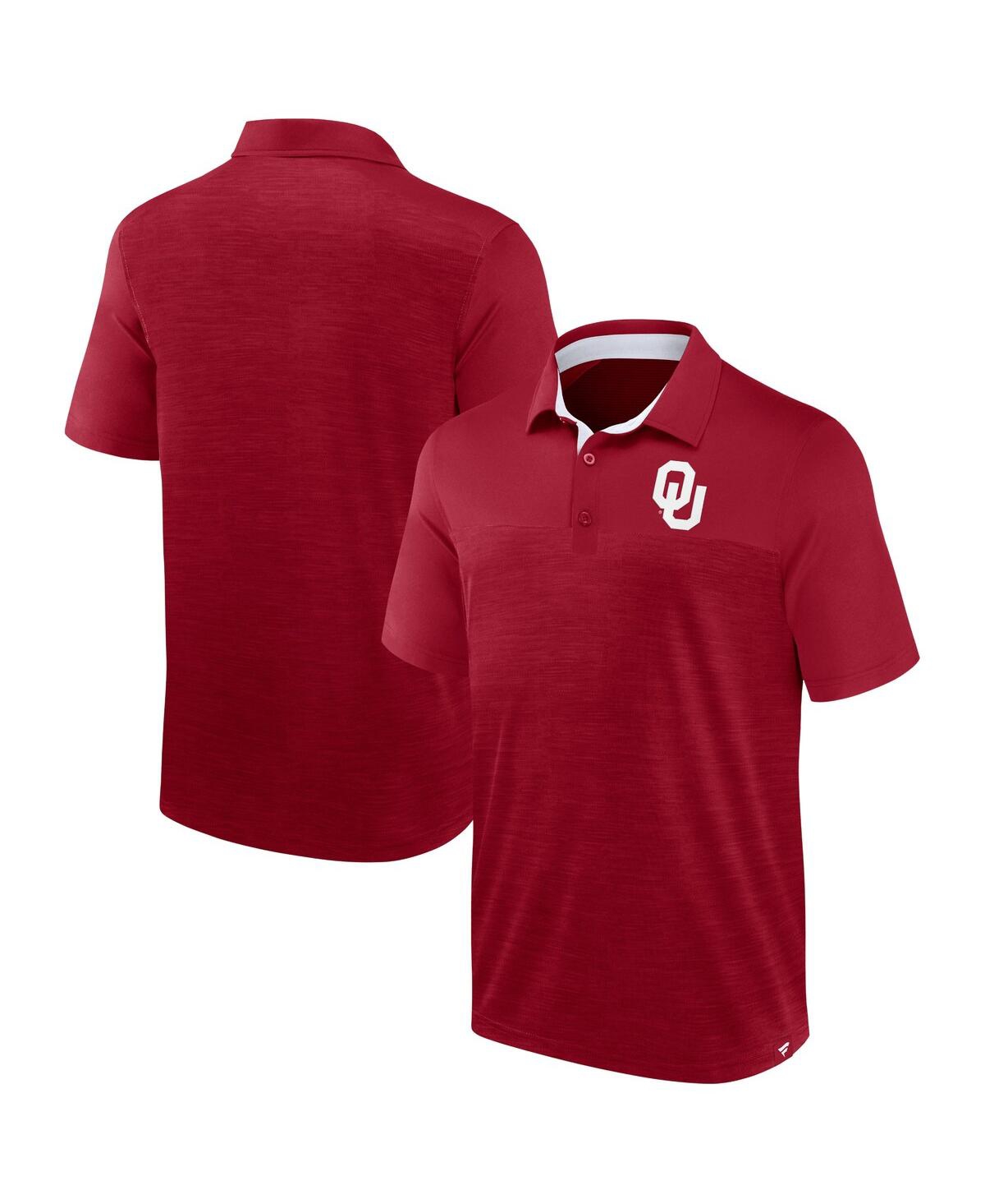 Shop Fanatics Men's  Heather Crimson Oklahoma Sooners Classic Homefield Polo Shirt