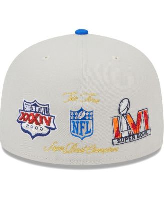 Men's Khaki, Royal Los Angeles Rams Super Bowl Champions Patch 59FIFTY Fitted Hat