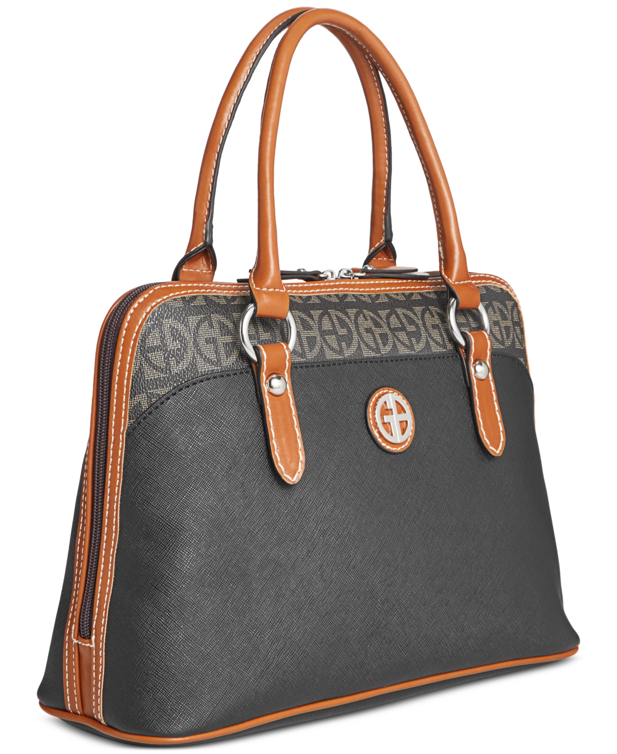 Giani Bernini Signature Colorblock Dome Satchel, Created for Macy's