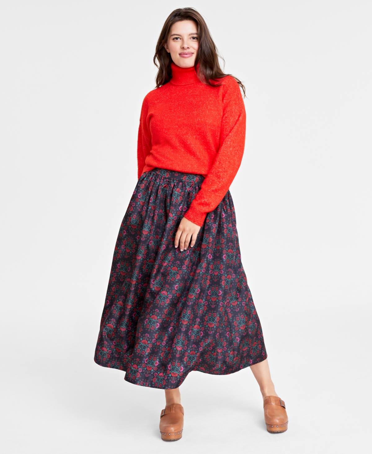 On 34th Women's Turtleneck Sweater, Created For Macy's In Fiery Red