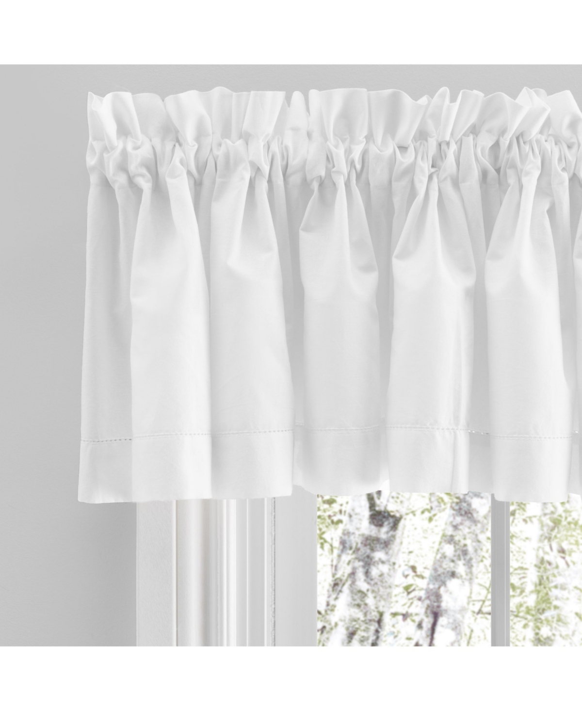 Simplicity Tailored Valance Curtain 80"W x 13"L - White
