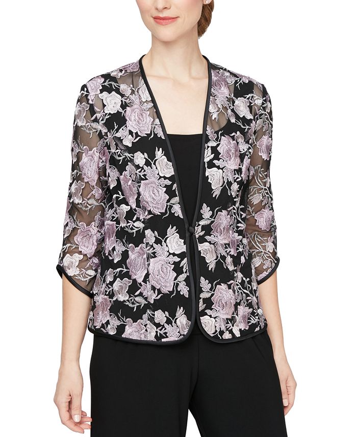 Alex Evenings Women's 2-Pc. Embroidered Jacket & Shell Set - Macy's