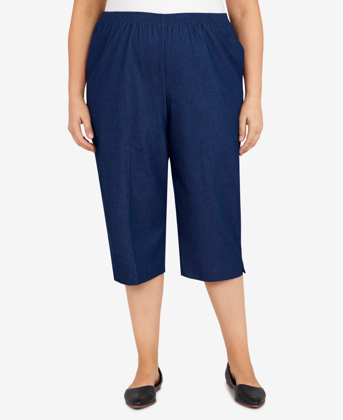 Alfred Dunner Plus Size Classic Relaxed Fit Denim Capri Pant