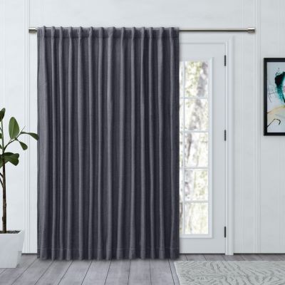Chevron 80C/20P Sustainable Unlined Rod Pocket w/Back Tabs Patio Curtain Panel 96"W x 84"L