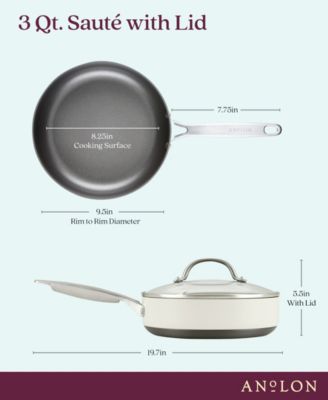 Achieve Hard Anodized Nonstick 3 Quart Saute Pan with Lid