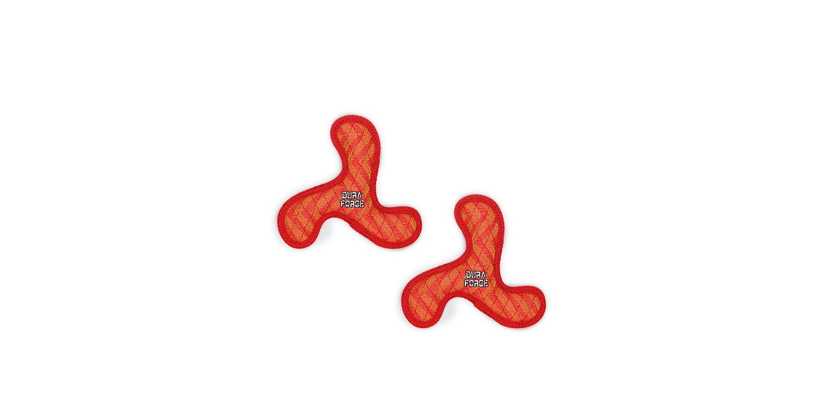 Jr Boomerang ZigZag Red-Red, 2-Pack Dog Toys - Bright Red