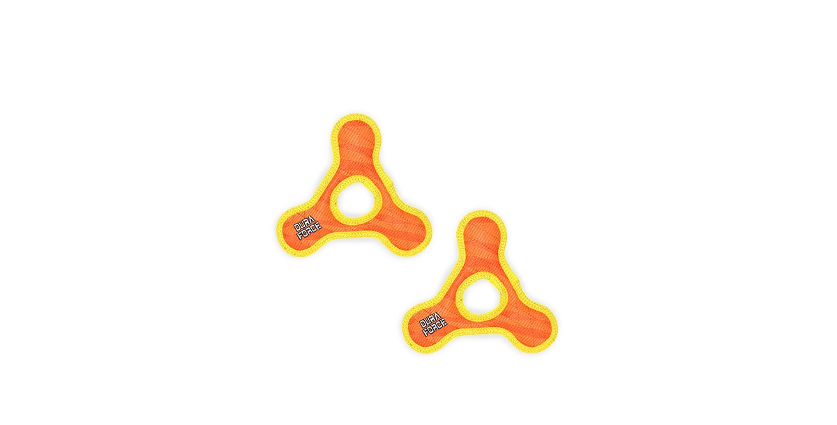 Jr Triangle Ring Tiger Orange-Yellow, 2-Pack Dog Toys - Bright Orange