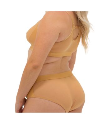 Plus Size Nude Shade Wireless Comfort Mesh Racerback Bra