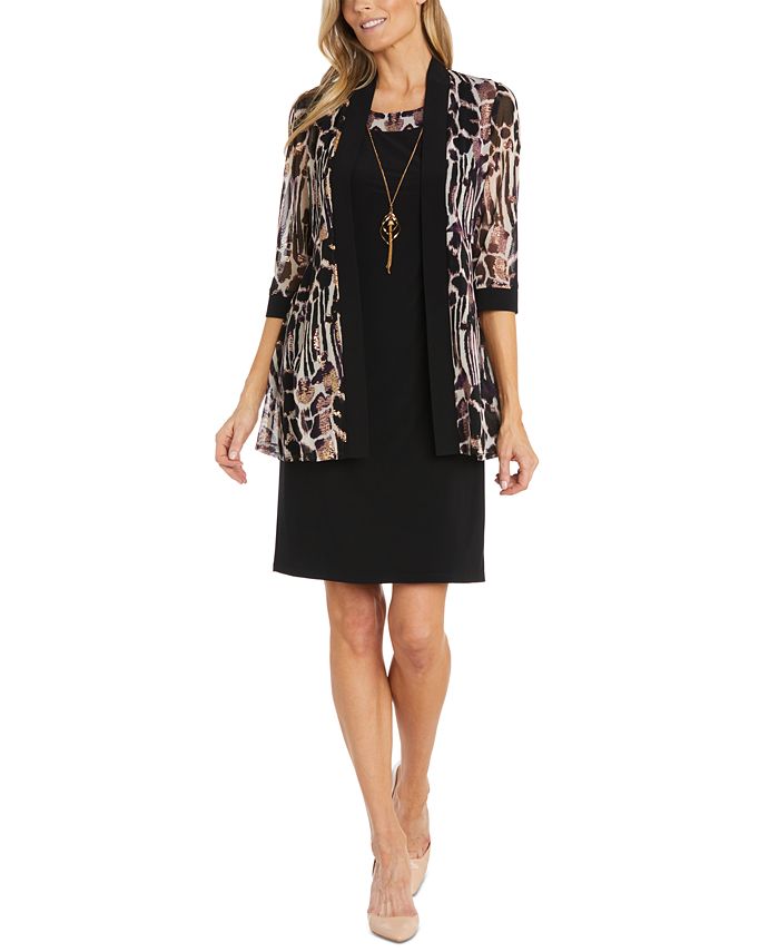 R M Richards Petite 2 Pc. Animal Print Jacket Dress Set Macy s