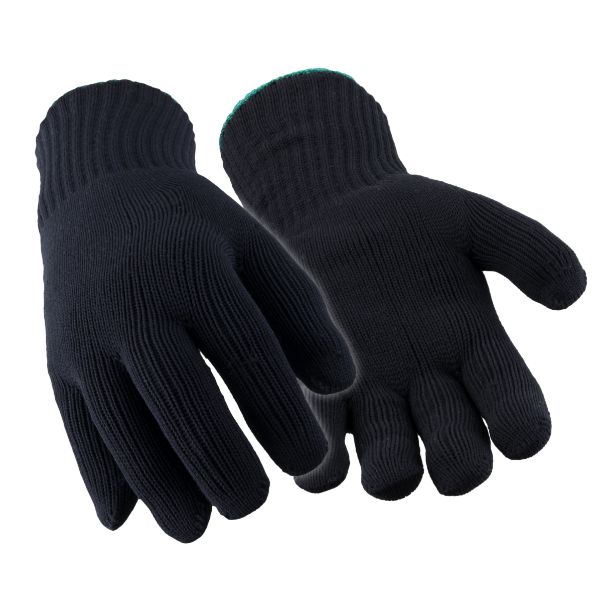 Men's Warm Dual Layer Knit Gloves with Soft Built-In Liner (Pack of 12 Pairs) - Black