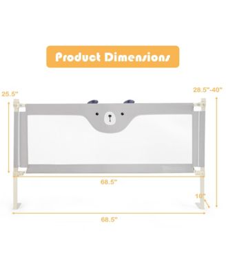 Toddler 69'' Bed Rails Vertical Lifting Bedrail Guard with Lock