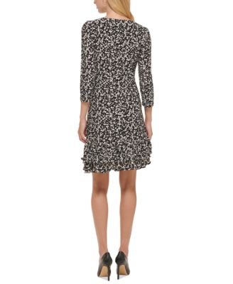 Tommy Hilfiger Petite Floral-Print Ruffled Shift Dress Macy's