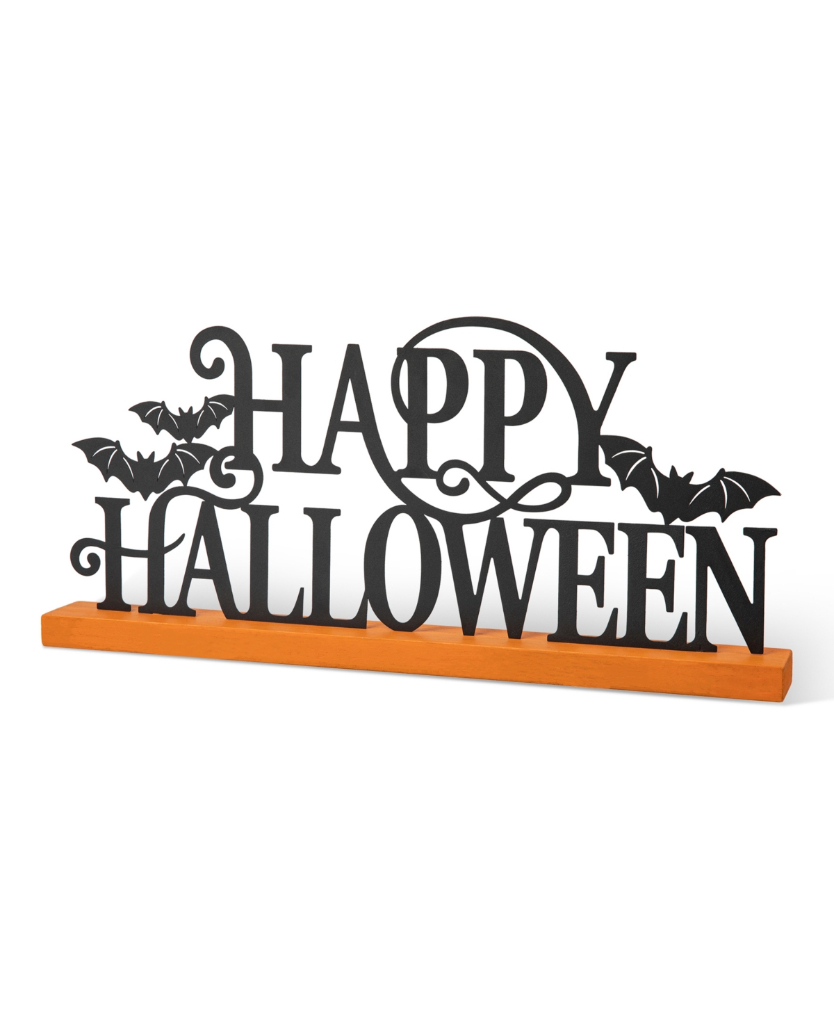 Glitzhome 18" L Halloween Wood Metal "happy Halloween" Table Decor In Multi