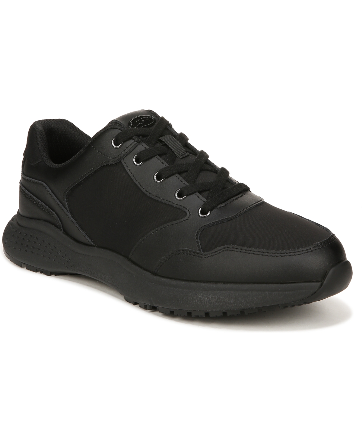 Dr. Scholl's Men's Nolan Slip Resistant Work Shoes In Black Leather