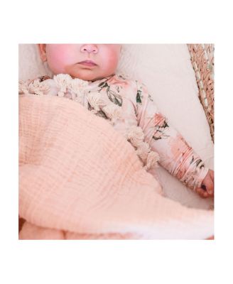 Baby Girls 6 Layer Muslin Tassel Blanket