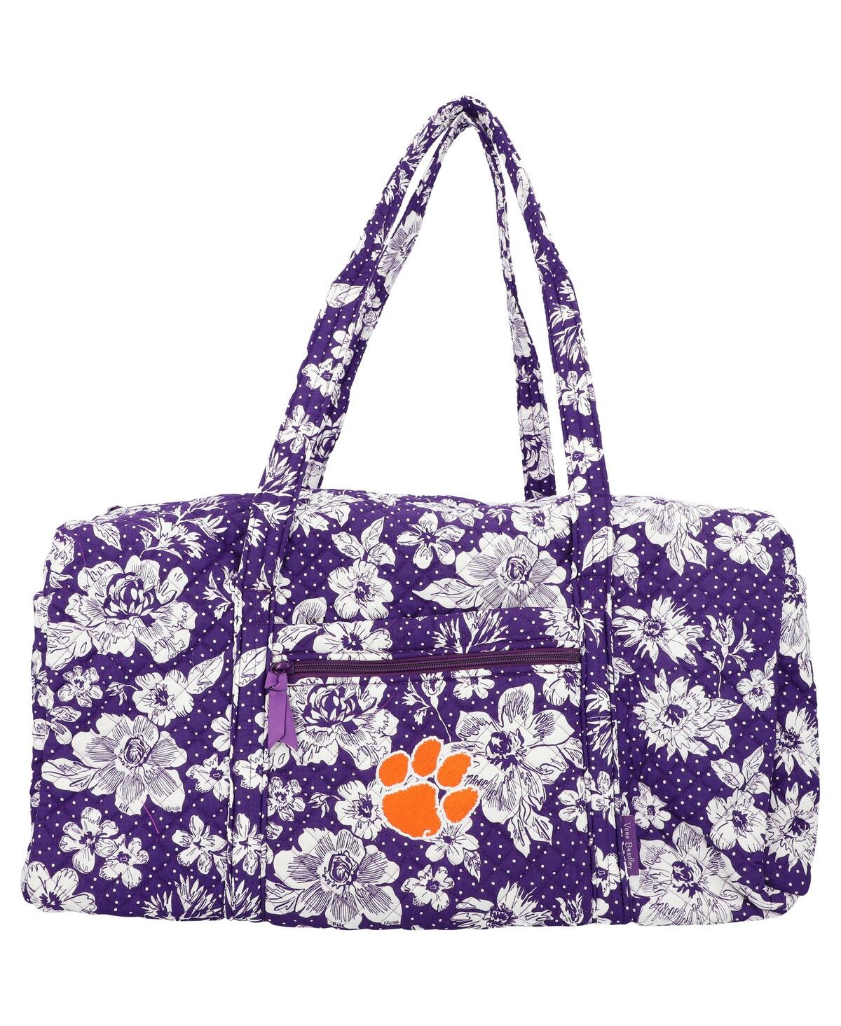 Shop Vera Bradley Men's And Women's  Clemson Tigers Rain Garden Large Travel Duffel Bag In Purple