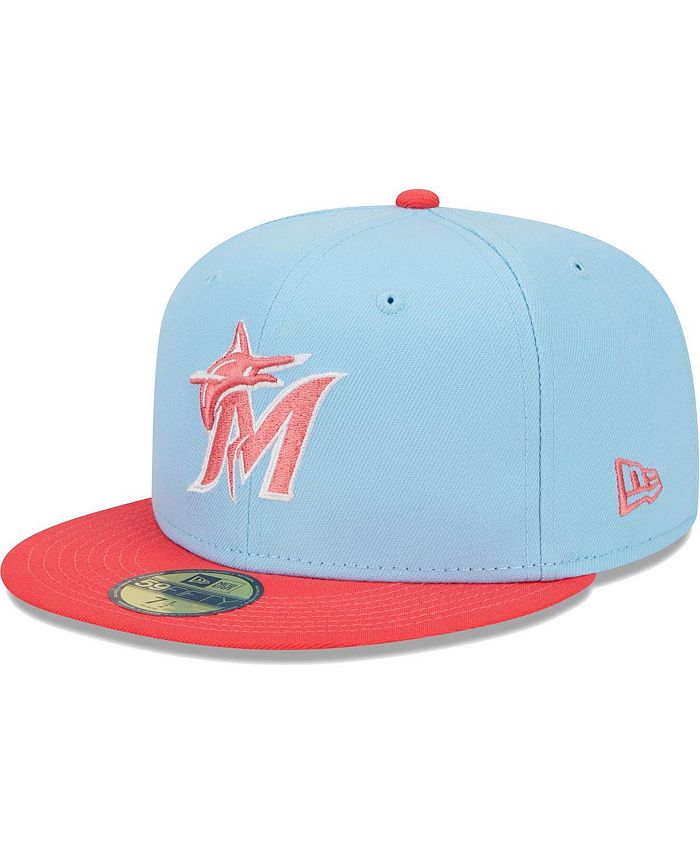 Men's New Era Scarlet Miami Marlins Low Profile 59FIFTY Fitted Hat