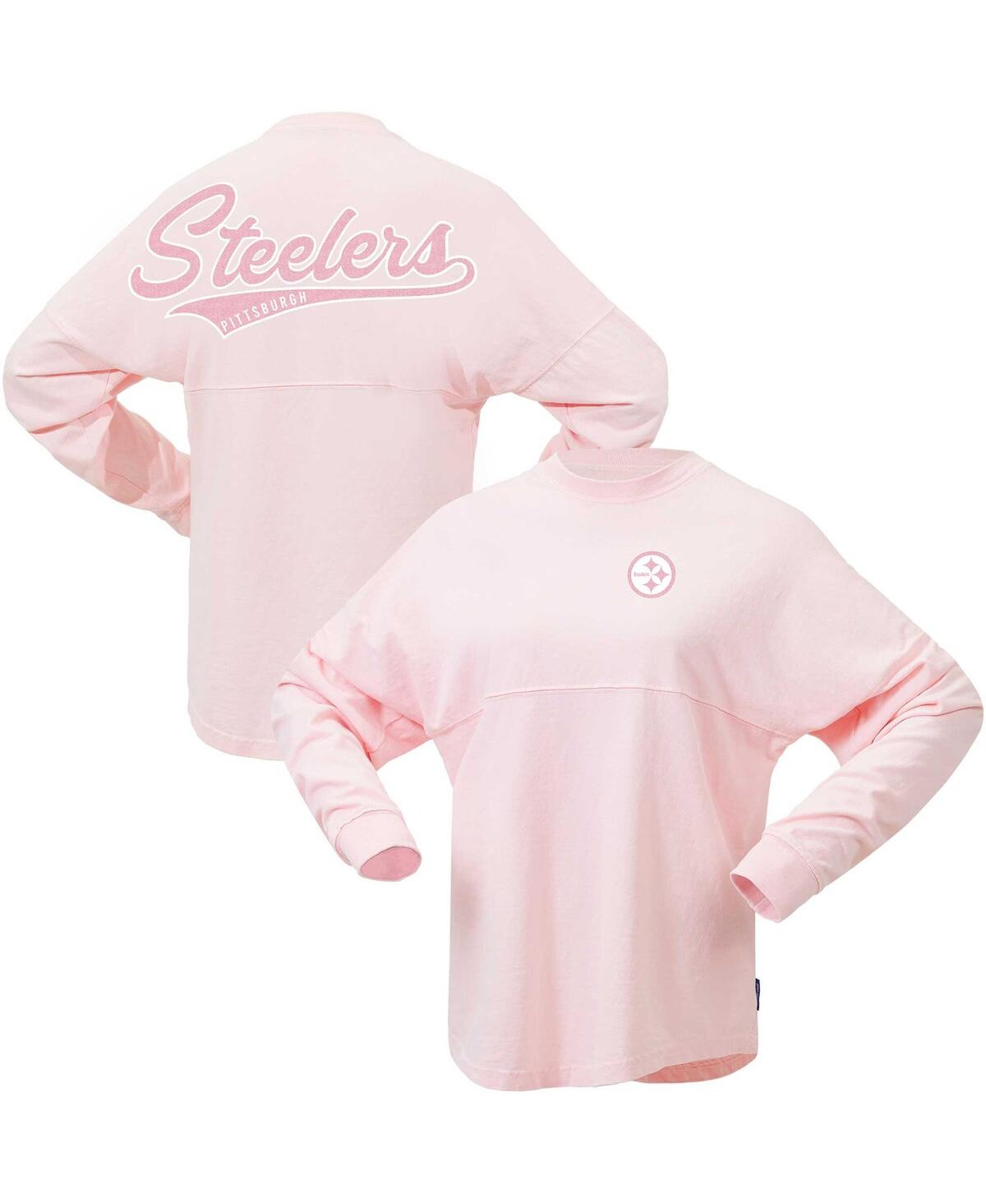 FANATICS WOMEN'S FANATICS PINK PITTSBURGH STEELERS MILLENNIAL SPIRIT JERSEY T-SHIRT