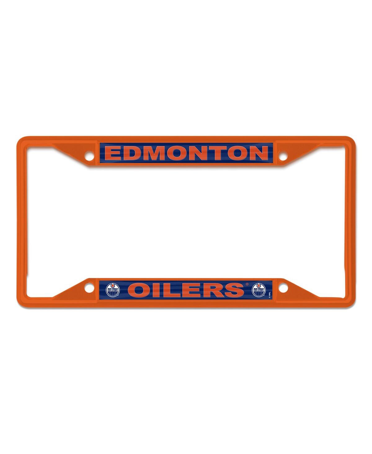 Shop Wincraft Edmonton Oilers Chrome Color License Plate Frame In Red