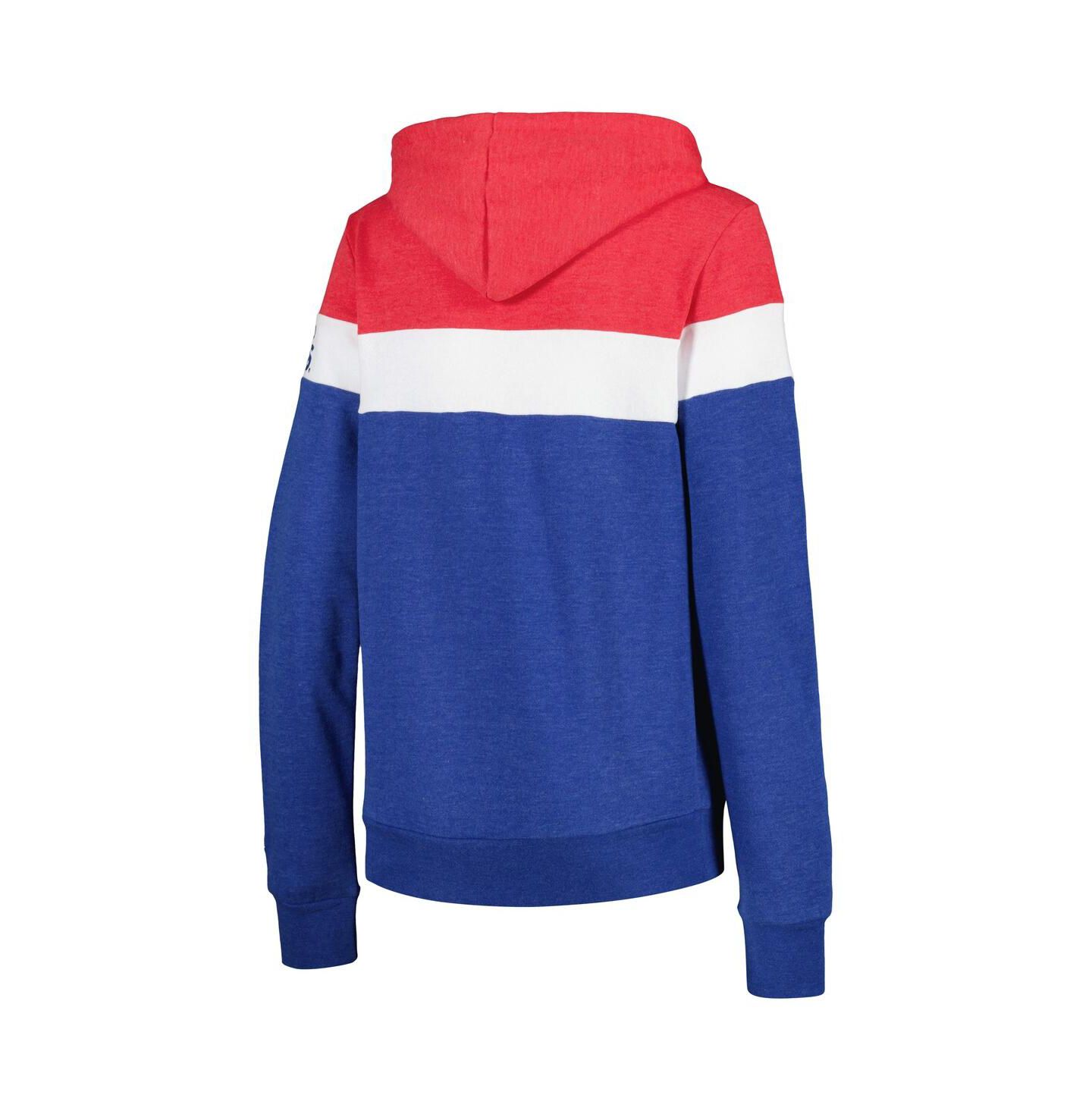Женская куртка New Era Heather Royal Chicago Cubs Colorblock Full-Zip Hoodie Jacket — фото 4