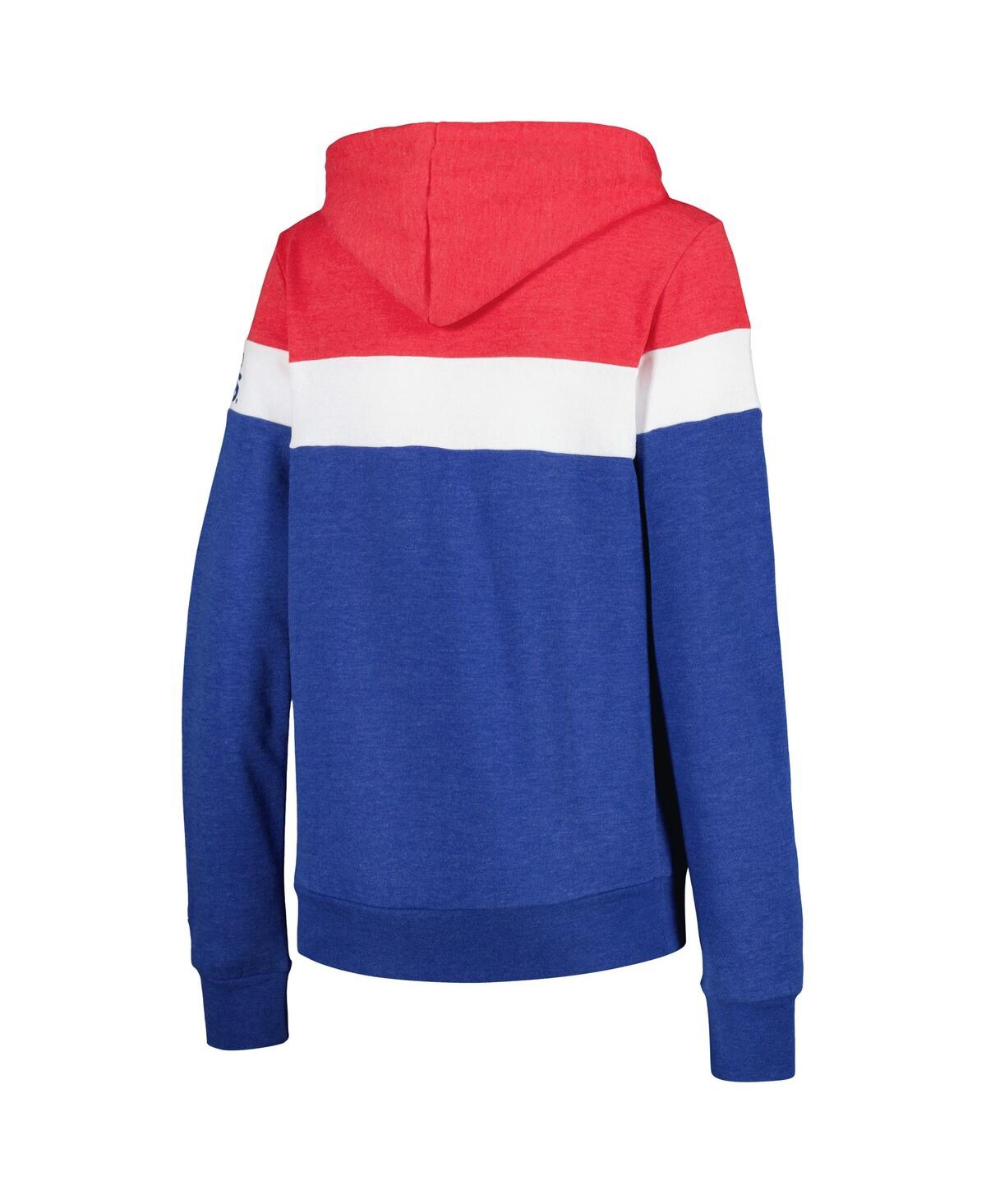NEW ERA WOMEN'S NEW ERA HEATHER ROYAL CHICAGO CUBS COLORBLOCK FULL-ZIP HOODIE JACKET 