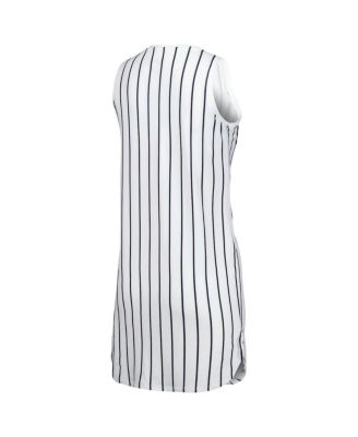 Women's White San Francisco Giants Reel Pinstripe Knit Sleeveless Nightshirt