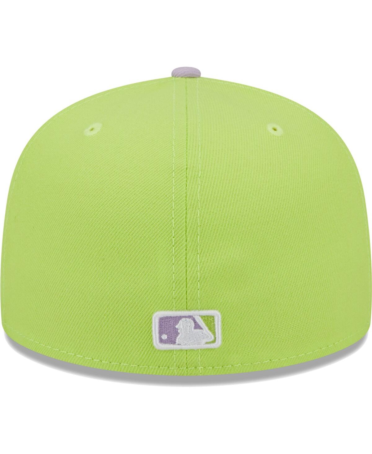 NEW ERA MEN'S NEW ERA NEON GREEN, LAVENDER NEW YORK YANKEES SPRING COLOR TWO-TONE 59FIFTY FITTED HAT 