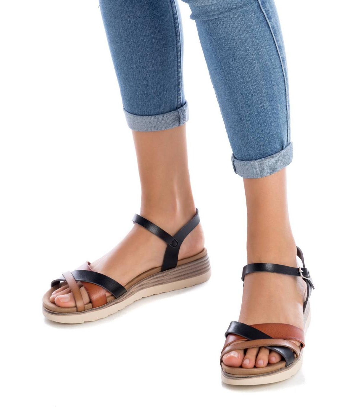 Women's Strappy Comfort Sandals By Xti, Black