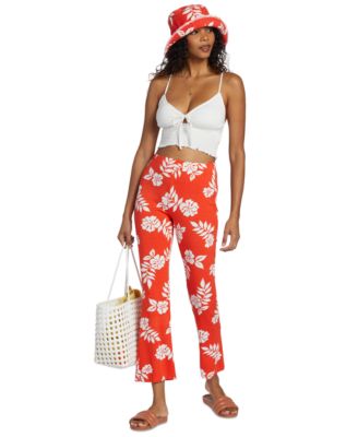 Billabong Juniors Ray Of Sun Pointelle Cami Top Going High Floral Print Pants Bright Side Carry Tote Bag Suns Out Printed Bucket Hat