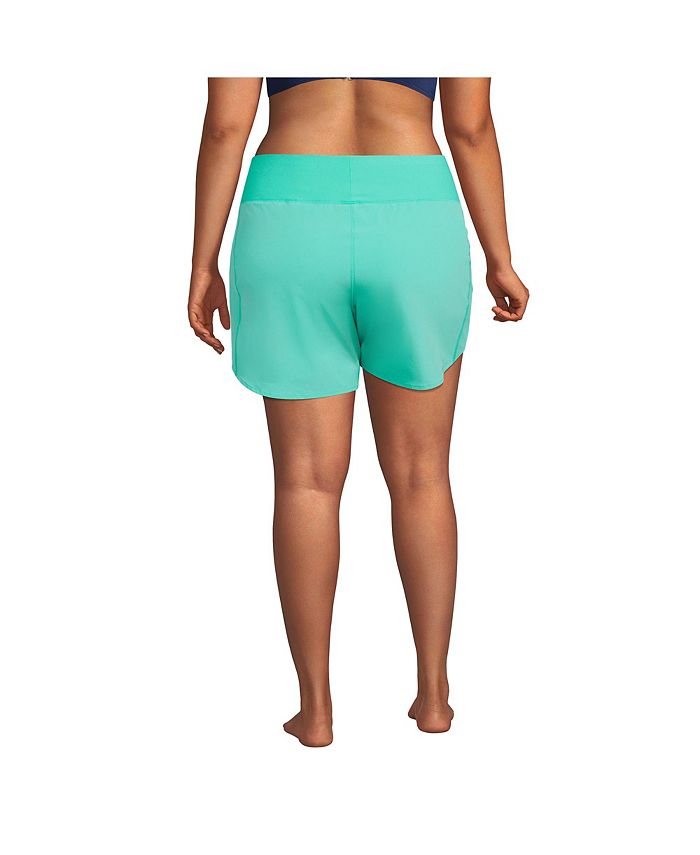 Lands' End Women's Plus Size 5" Sustainable Elastic Waist Board Shorts
