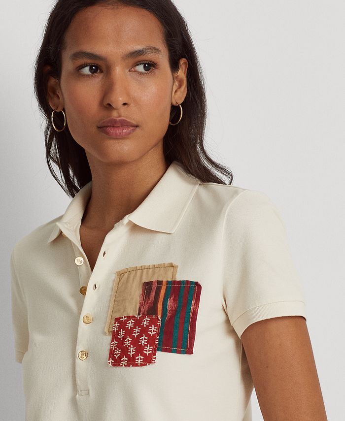 Lauren Ralph Lauren Women's Patchwork Piqué Polo Shirt, Regular ...