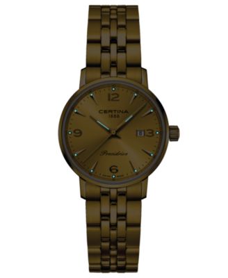Women's Swiss DS Caimano Gold PVD Stainless Steel Bracelet Watch 28mm